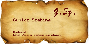Gubicz Szabina névjegykártya